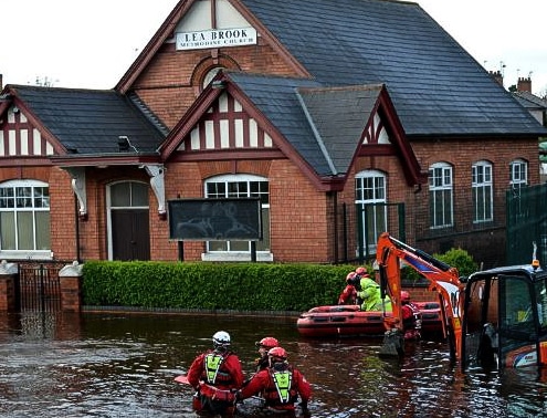 lea brook, road, water, main, burst