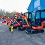 mini, digger, doocey, group, kubota, plant