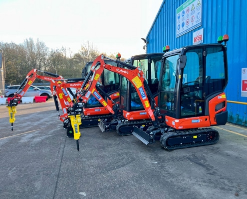 mini, digger, doocey, group, kubota, plant