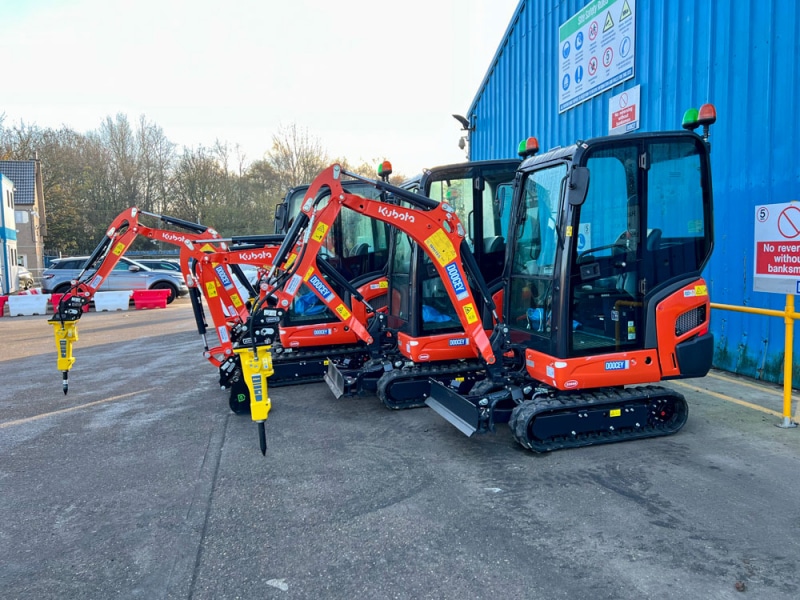 mini, digger, doocey, group, kubota, plant