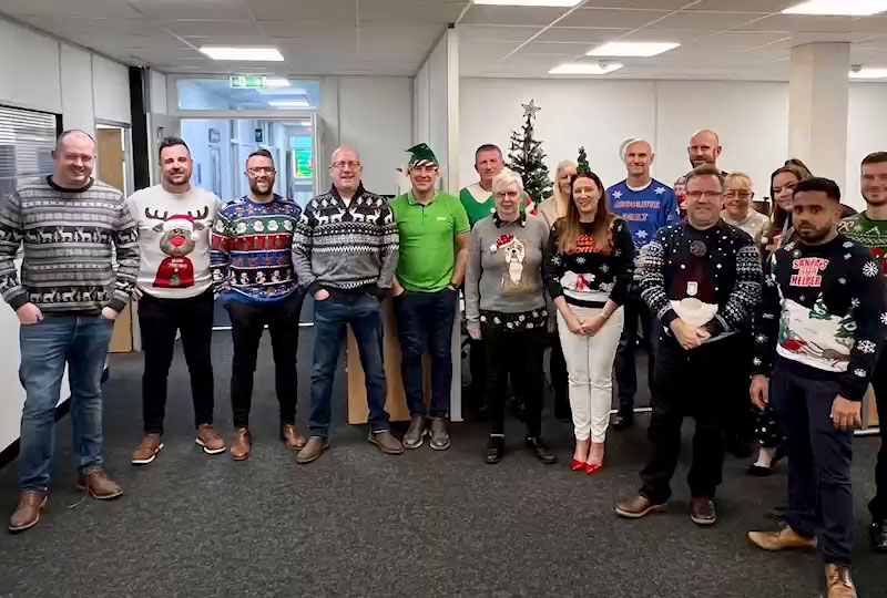 doocey, group, christmas, jumper, day, 2022