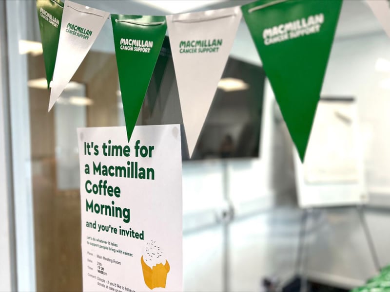 macmillan, charity, coffee, fundraiser, doocey, group